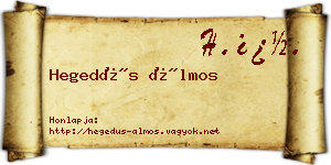 Hegedűs Álmos névjegykártya